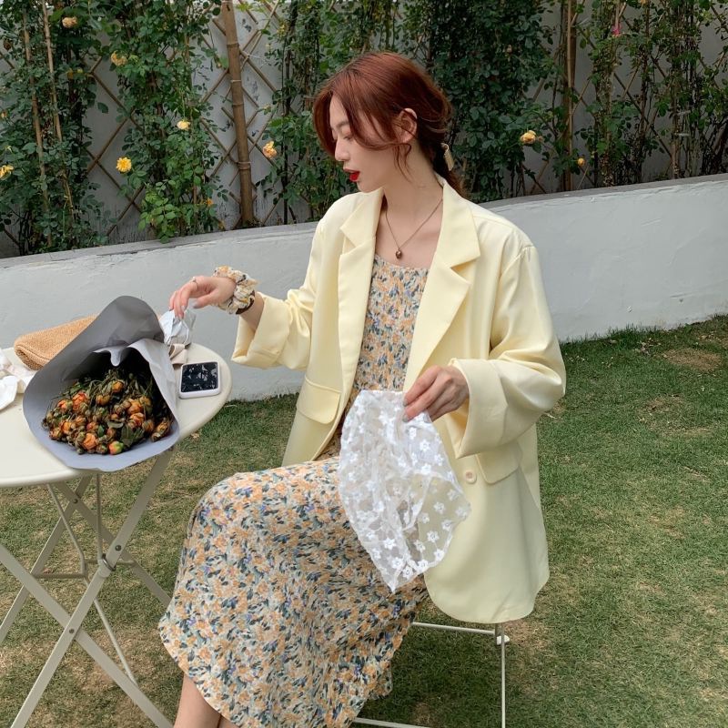 IELGY  Áo Khoác Vest Mỏng Màu Hồng Thời Trang Cho Nữ