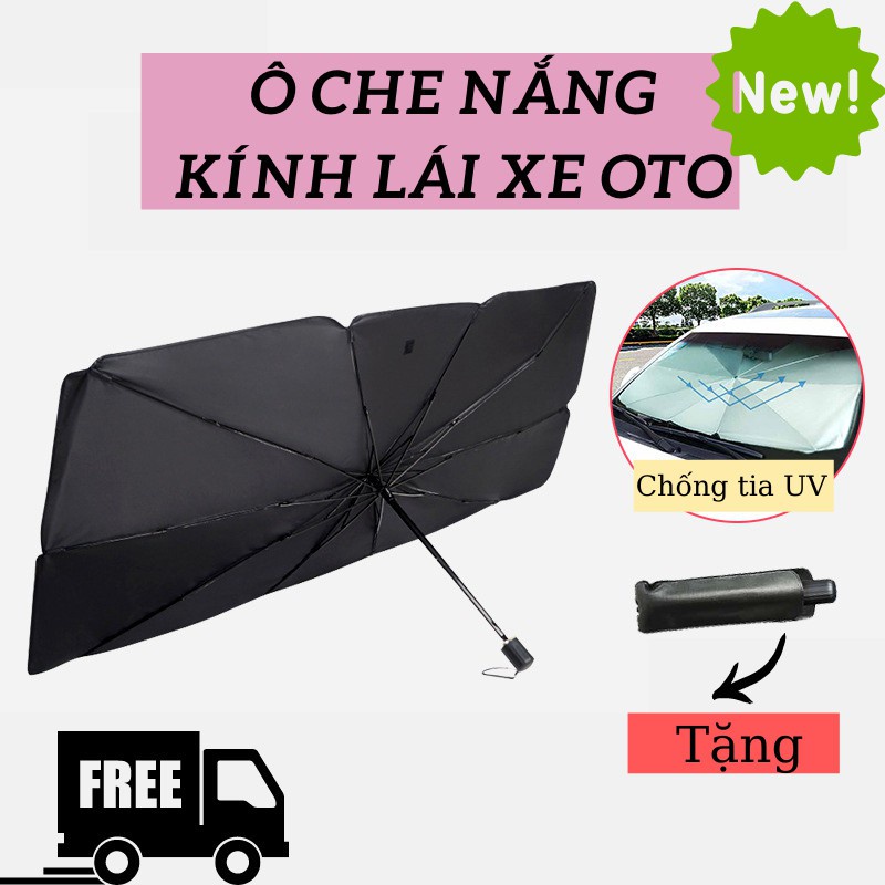 Dù Che Nắng Kính Lái Ô Tô, Ô Che Kính Lái Ô Tô Cao Cấp ( Tặng Kèm Bao Da ) - Chông Nắng, Tia UV Hiệu Qủa.