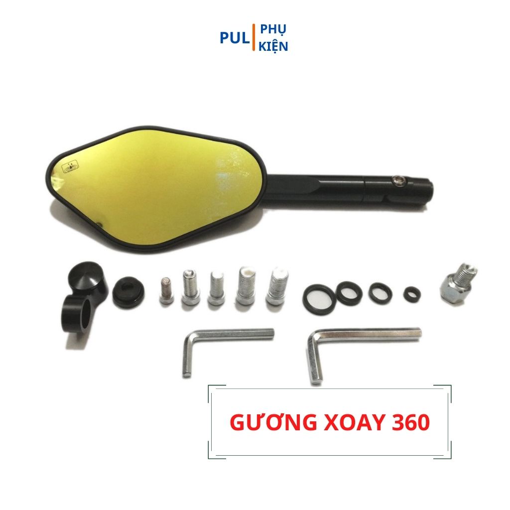 Gương xe máy thời trang mini Rizoma Elisse màu cán xoay 360 kèm ốc GR5 cao cấp cho xe Wave Airblade AB SH SH Mode...