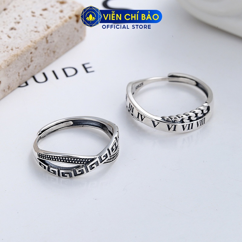 Nhẫn bạc nữ xích chéo họa tiết cổ điển chất liệu bạc Thái 925 thời trang phụ kiện trang sức nữ Viễn Chí Bảo N000732