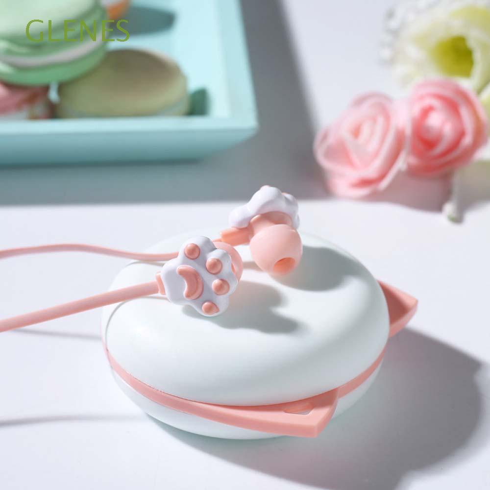 Tai nghe có dây GLENES âm thanh bass hoạt hình dễ thương kèm mic nhiều màu sắc