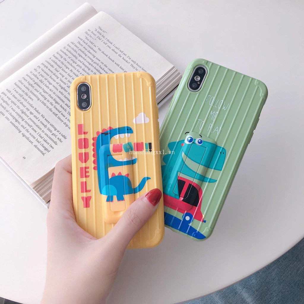 Cute Dinosaur Suitcase Soft Case For Vivo V5/V5s V5 Lite V9 V11 V11i V15 Pro Y81 Y93 Y95 Y97 Y3/Y17