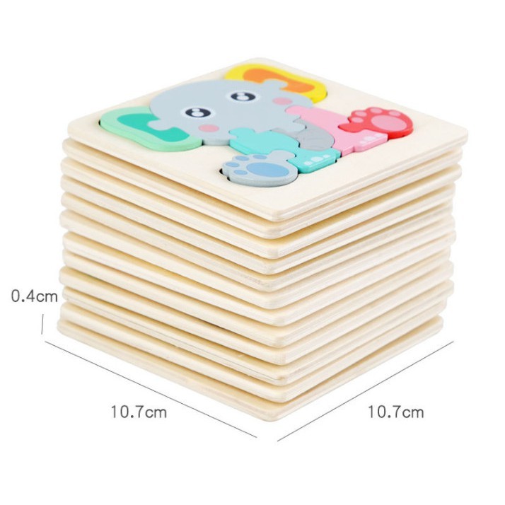 Đồ chơi gỗ Montessori trẻ em ghép hình 3d cho bé thông minh trí tuệ RUKAMO DG01