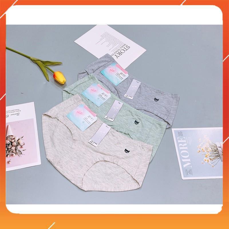 Quần lót nữ cotton đũi cao cấp kháng khuẩn mềm mại thấm hút mồ hôi thoáng mát tag mặt mèo Q2051