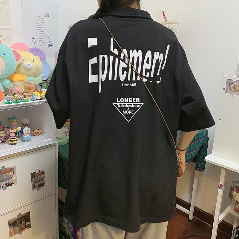 Mới Áo polo Ngắn Tay Dáng Rộng Thời Trang Hàn Quốc Dành Cho Nữ