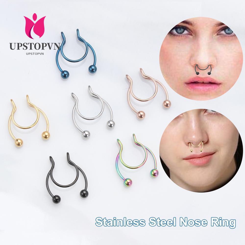 UPSTOP 1 Pc Women Fashion Gifts Colorful Fake Septum Nose Ring