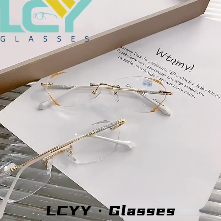 Mắt Kính HD-0 Không Gọng Chống Ánh Sáng Xanh Lam Chất Liệu Kim Loại Thời Trang LCYY2022 Cho Nữ°-5.0°Spot / 6014