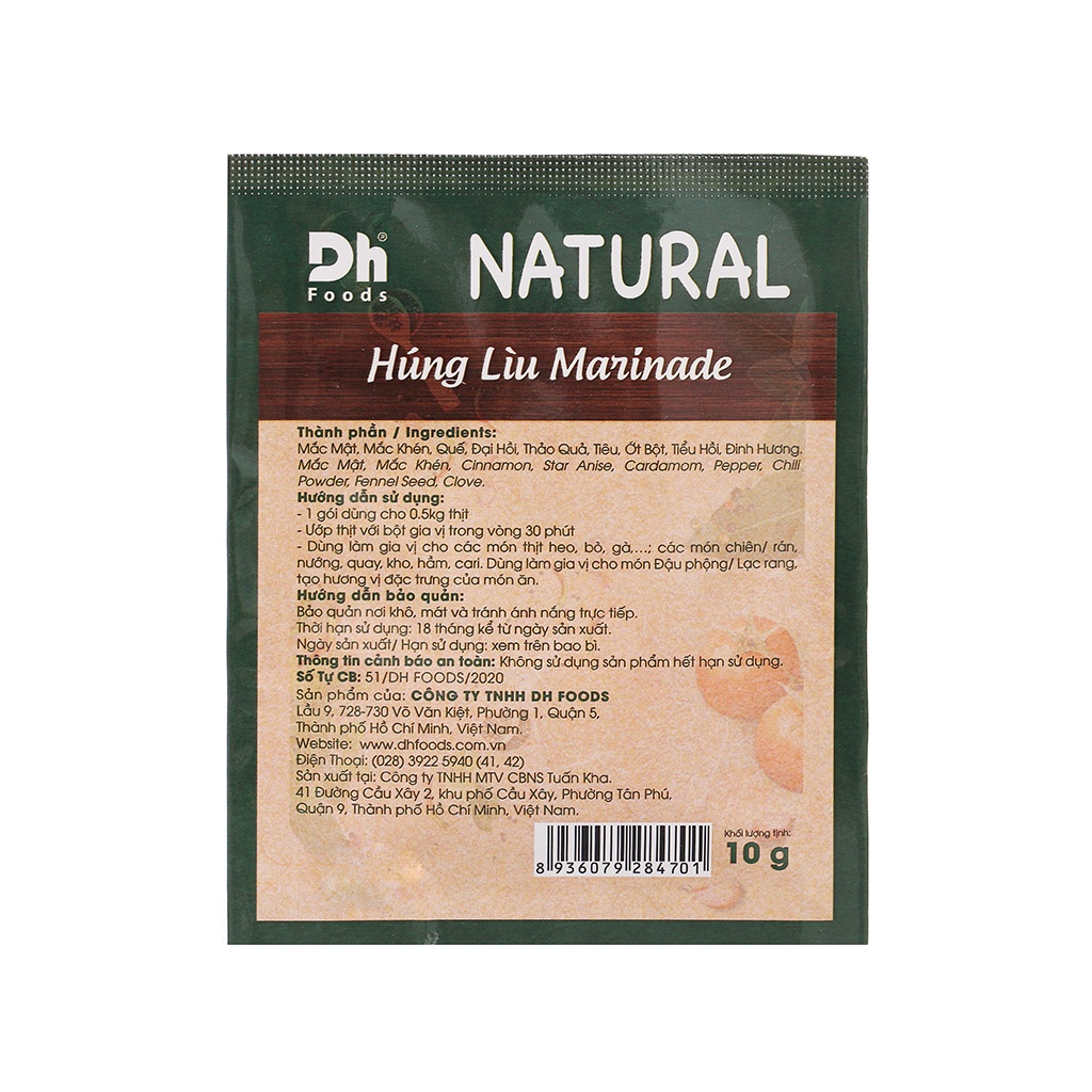 Gia vị húng lìu DH Food Natural gói 10g
