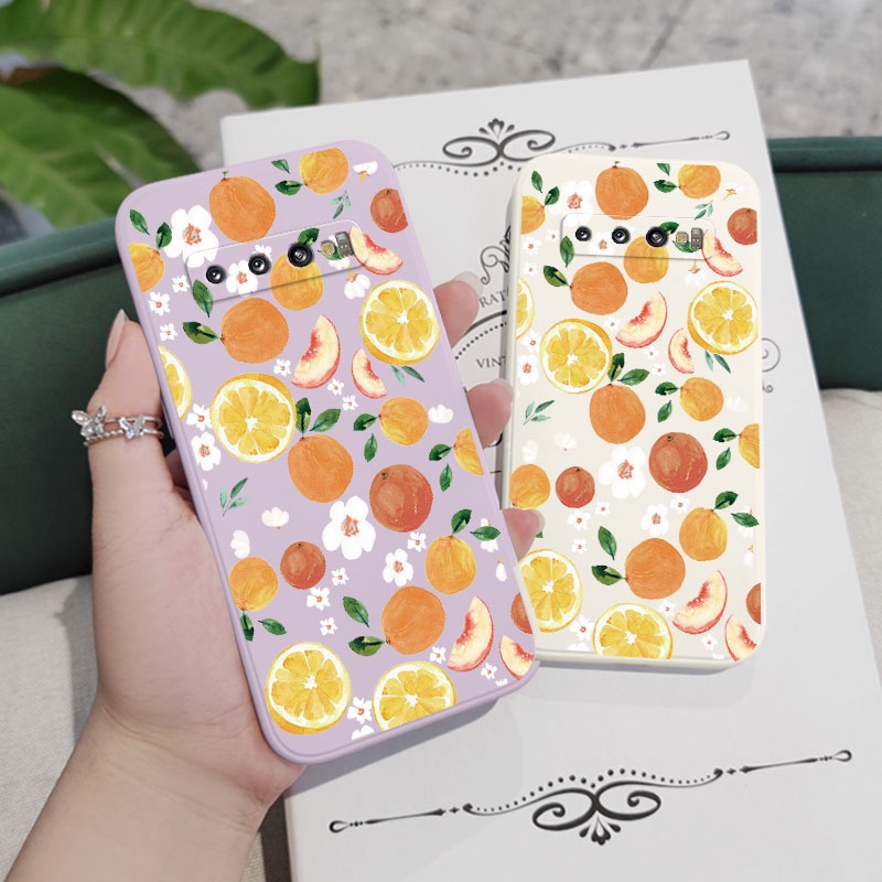 Ốp Điện Thoại Mềm Hình Quả Cam Màu Nước Sáng Tạo Cho Samsung Galaxy S10 S10E Plus S9 Plus