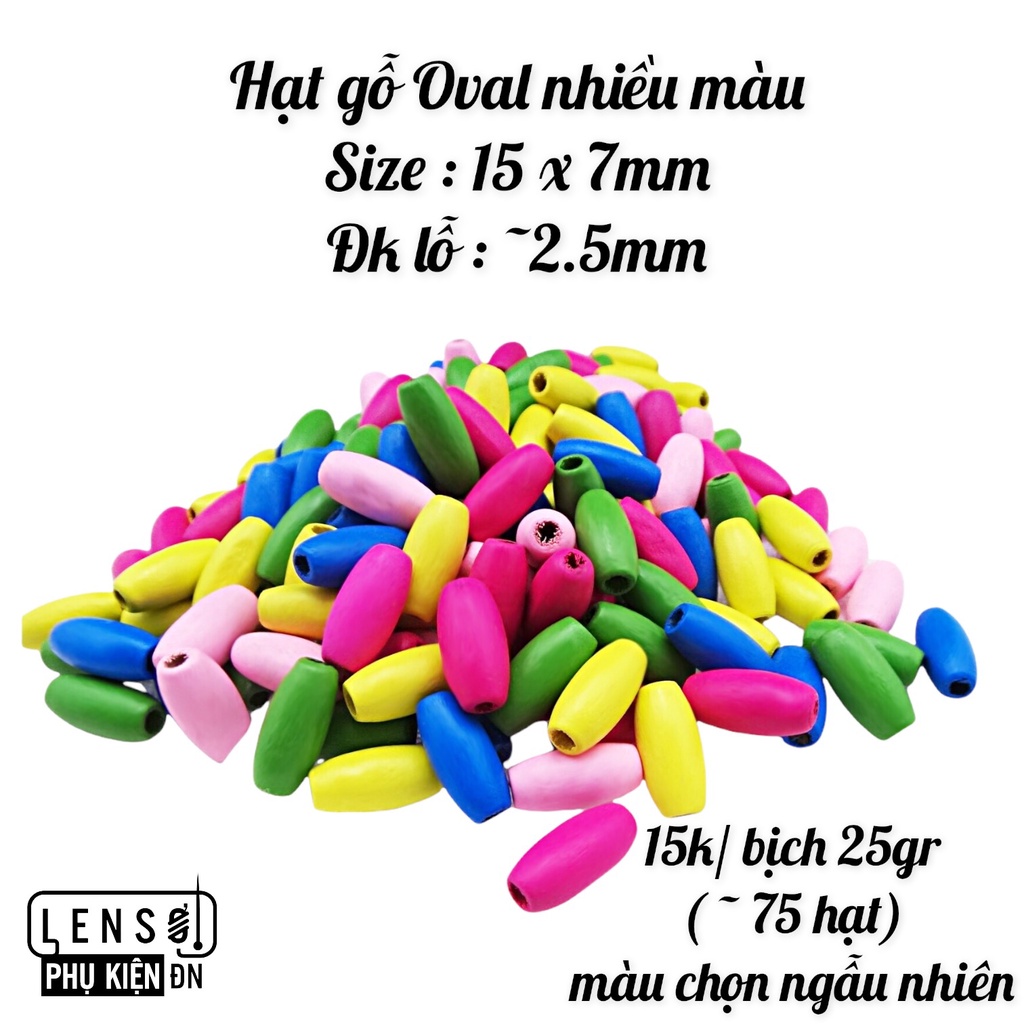 Hạt gỗ tròn, oval, chữ cái nhiều màu ứng dụng trang trí, làm đồ handmade, macrame - Tiệm nhà Lam