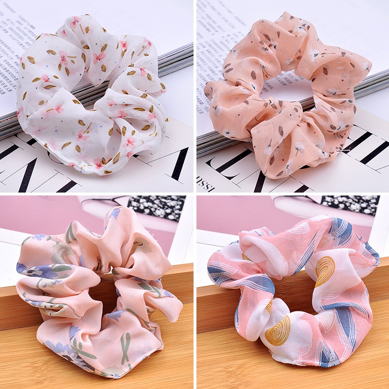 Dây Buộc Tóc Co Dãn Bằng Vải Chiffon Cho Nữ