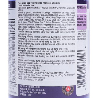 Thực Phẩm Chức Năng Puritan's Pride Prenatal Vitamins