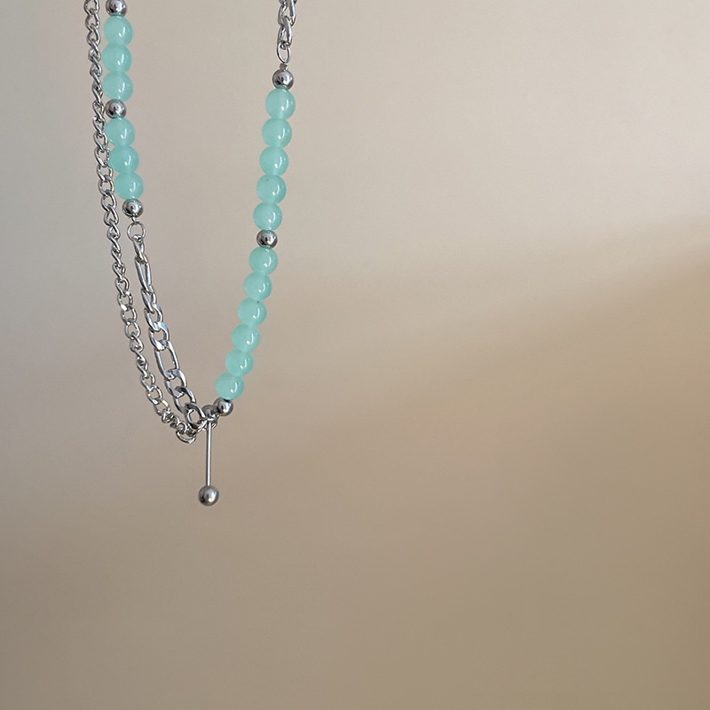 Dây Chuyền Mặt Đá Xanh Bạc Hà  191205Dây Chuyền Thiết Kế Độc Đáo Phong Cách Hip Hop Cá Tính