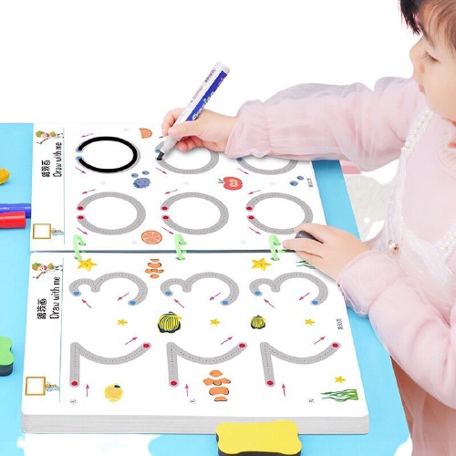 Bộ Tô Vẽ Thông Minh Cho Bé Từ 2 - 6 Tuổi Có Thể Xóa Vẽ Lại Theo Đường Nét, Giúp Bé Phát Triển Tư Duy