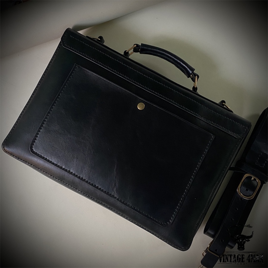 Cặp da công sở phong cách vintage cổ điển handmade leather | BigBuy360 - bigbuy360.vn