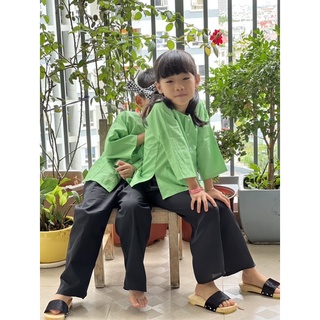 Bộ Bà Ba Màu Xanh Chuối Mới (Tặng kèm Khăn rằn)