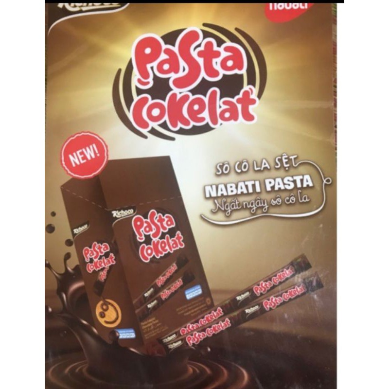 Hộp 30 que socola dạng sệt pasta cokelat.