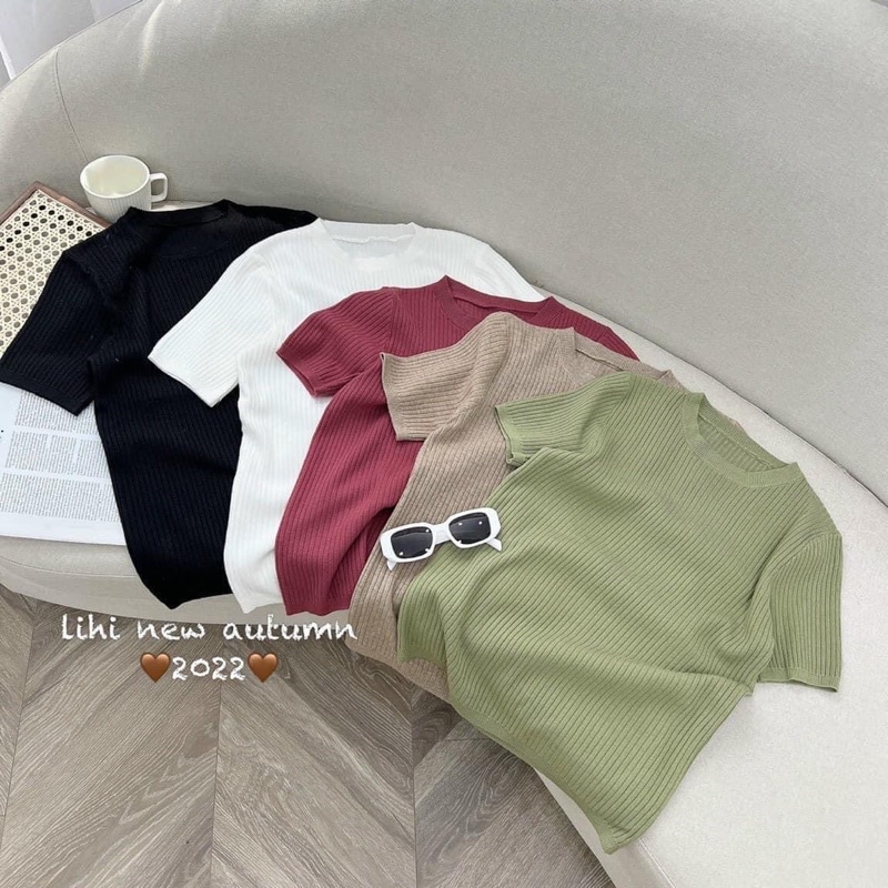 ÁO LEN TAY LỠ CỔ TRÒN SỌC TĂM TO