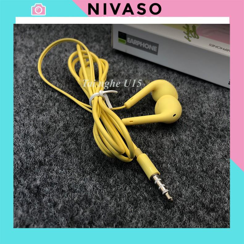 Tai nghe nhét tai có Mic nghe nhạc dành cho điện thoại Android samsung iPhone xiaomi chống ồn giá rẻ U19 NIVASO