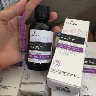 Siro tăng đề kháng cho bé từ 6 tháng Brauer Immunity xách tay Úc