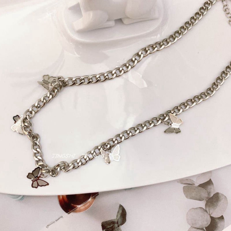 Dây Chuyền Thép Titan Mặt Hình Bươm Bướm Xinh Xắn Cho Nữ