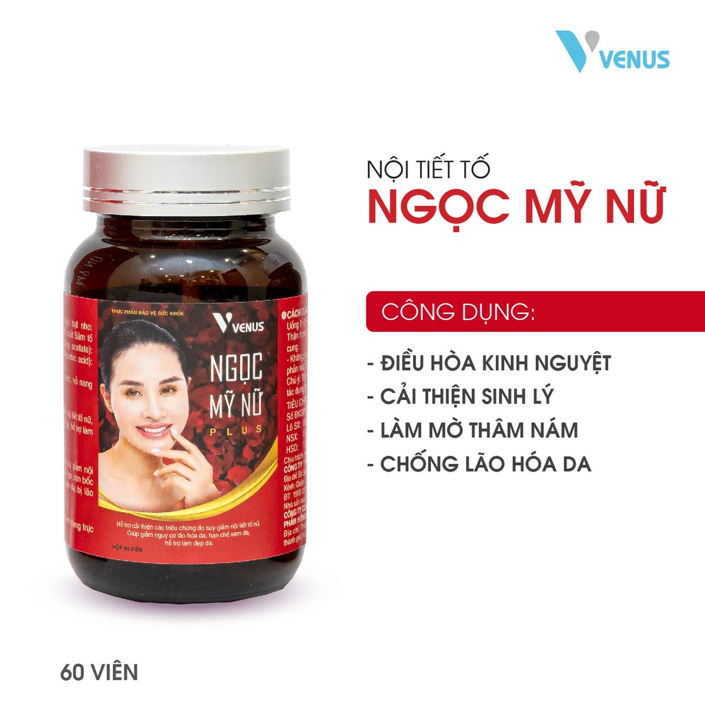 Nội tiết tố nữ Ngọc Mỹ Nữ Plus cải thiện sức khỏe, tăng cường sinh lý, bổ sung vitamin, hỗ trợ làm đẹp da, chống bốc hỏa