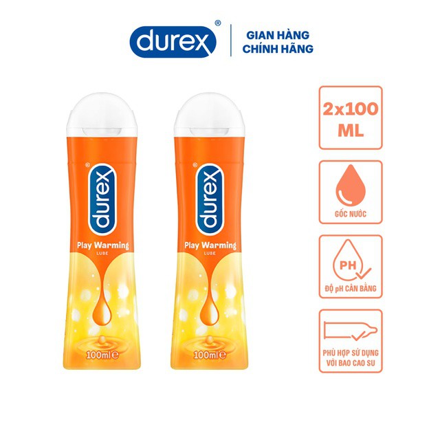 Bộ 2 gel bôi trơn Durex Play Warming (100ml/chai)