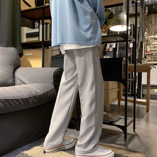 Quần Dài Ống Rộng Màu Trơn Thời Trang Mới Cho Nam
