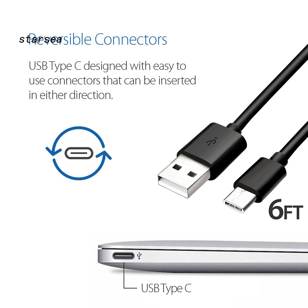 Dây cáp dữ liệu sạc nhanh 2m USB Type-C cho Huawei Samsung Galaxy HTC