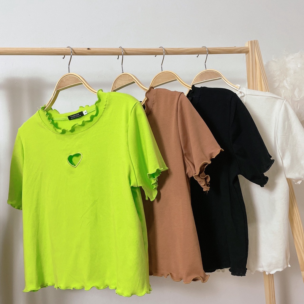 Áo Thun Size Lớn Big Size(55kg đến 90kg),Áo Thun Nữ Cổ Tròn thêu trái Tim Tay Ngắn Đủ Màu mã a14