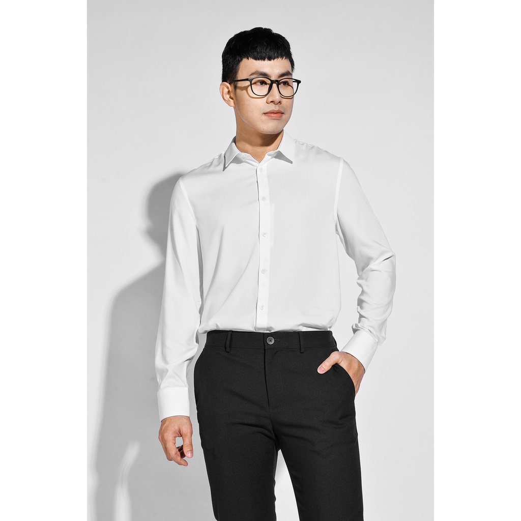 Áo Sơ Mi Tay Dài Nam Modal Trơn Form Fitted - Routine 10S20SHL022