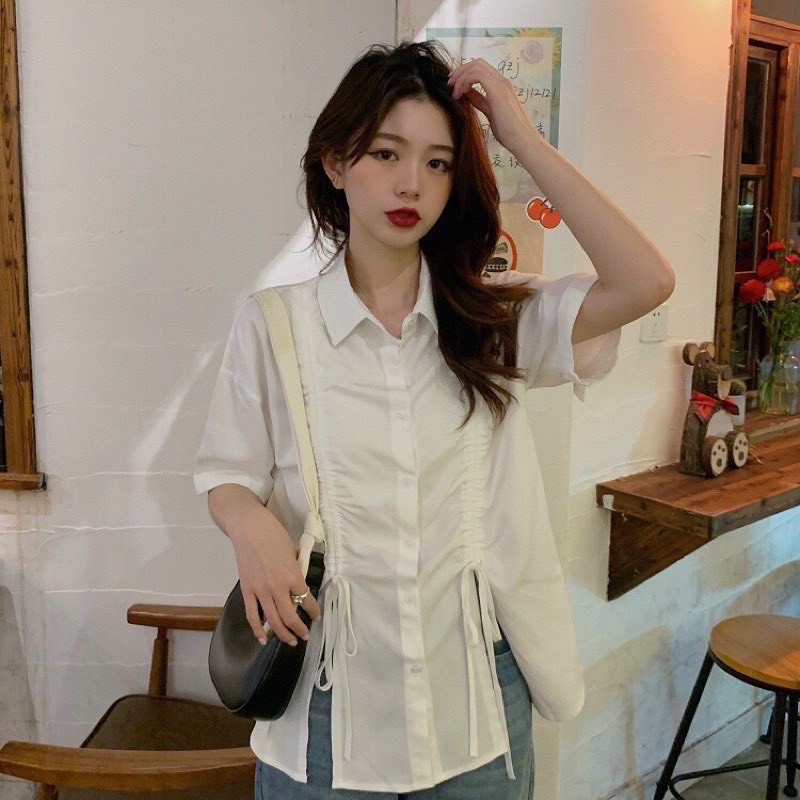 Áo sơ mi rút dây trước siêu xinh