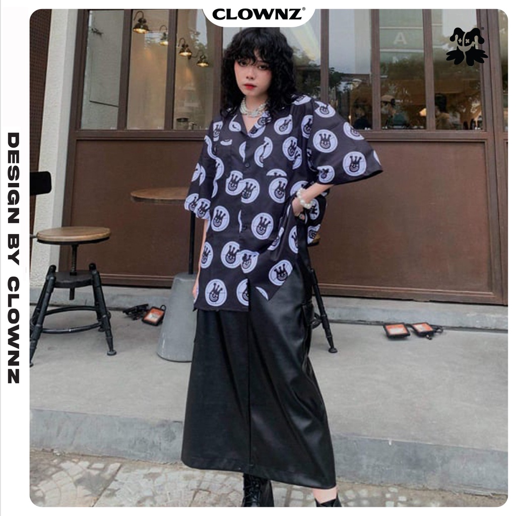 Áo sơ mi local brand unisex Clownz Headshot Short Sleeve Shirt form rộng, tay lỡ, chất cotton
