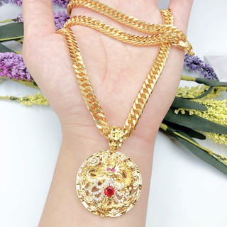 Dây chuyền nam, vòng cổ nam mặt rồng đính đá thiết kết cao cấp DA137Mạ Vàng 18k Cao Cấp