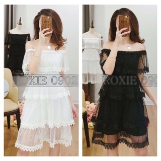 Đầm ren tầng bẹt vai