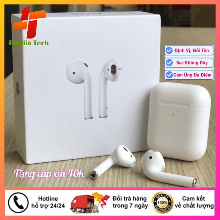 [GIẢM SỐC 3 NGÀY] AirPods 2️⃣ (Đổi Tên - Định Vị - PopUp - Sạc Không Dây) Dùng cả IOS và Android - BH 1 ĐỔI 1