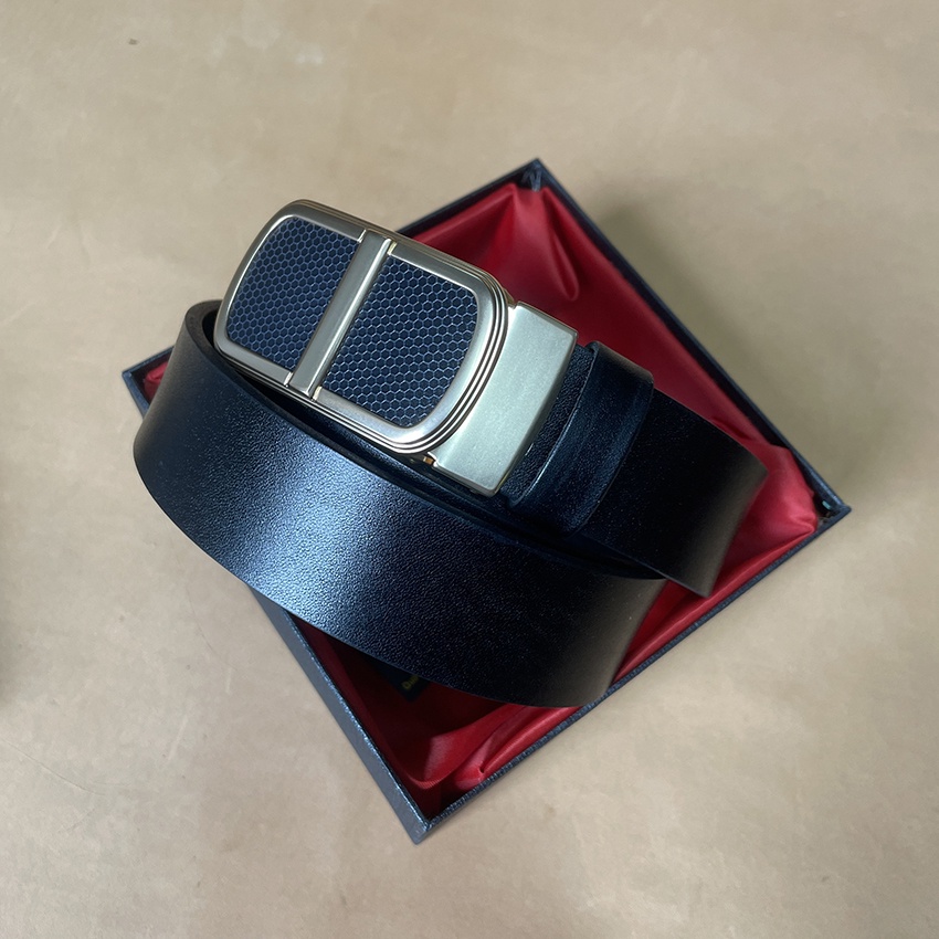Thắt Lưng Nam Dây Nịt Da Bò Cao Cấp TM816 Bản Rộng 3.4cm Chất Da Bò Mặt Nguyên Tắm Đanh Mềm Hai Màu Đen Nâu Full Box