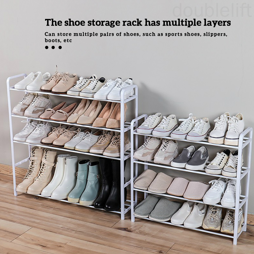 Shoes Rack Organizer Multi-layer Metal Steel Stackable Shoe Storage Shelf for Living Room Doorway doublelift store