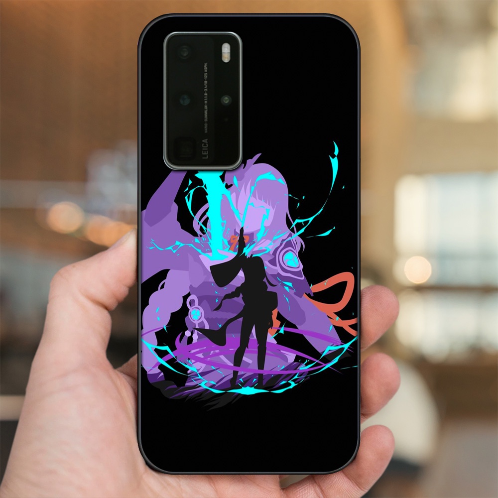 Ốp lưng Huawei P40 Pro viền đen in hình Raiden Shogun Genshin Impact
