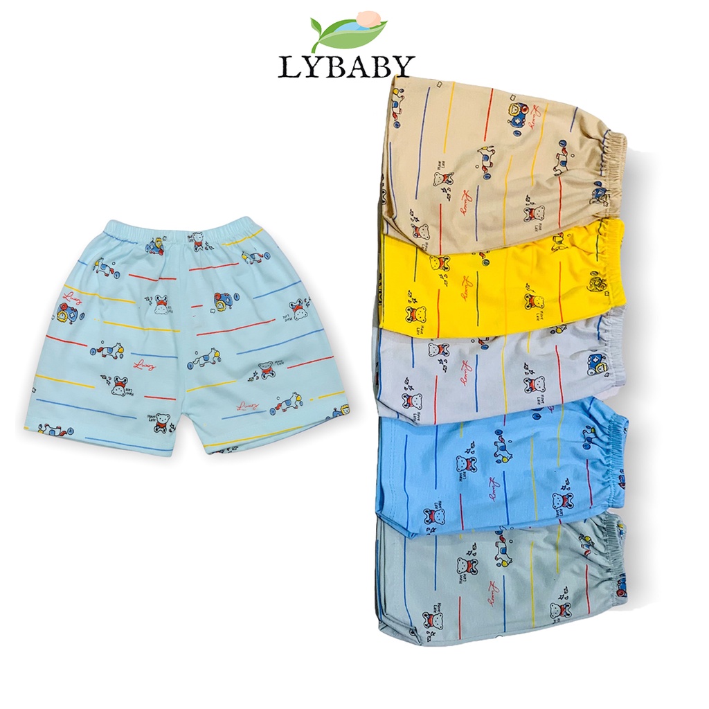 Quần đùi cho bé trai bé gái LYBABY quần cộc chất cotton Họa Tiết mềm mịn QC08