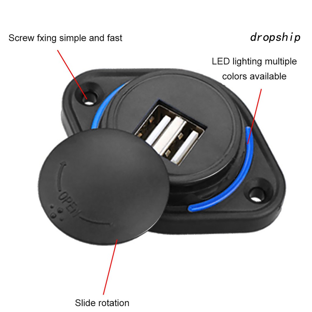 Ổ CắM SạC Usb 12-24v 3.1a Cho Xe Hơi / Xe Buýt / TàU