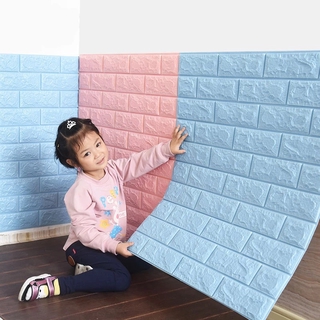 Decal dán tường giả gạch 3D nhiều màu sắc