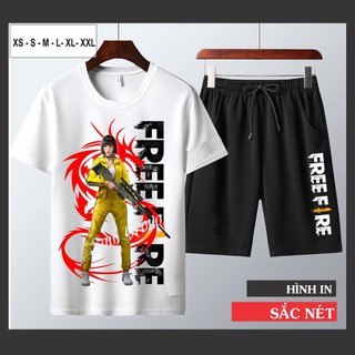 Bộ nam hè free fire cổ tròn cotton chất cực đẹp - kelly ff
