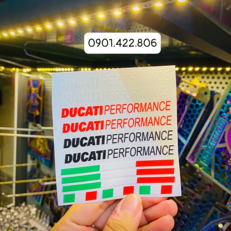 Tem Ducati Uv mực nổi công nghệ Usa