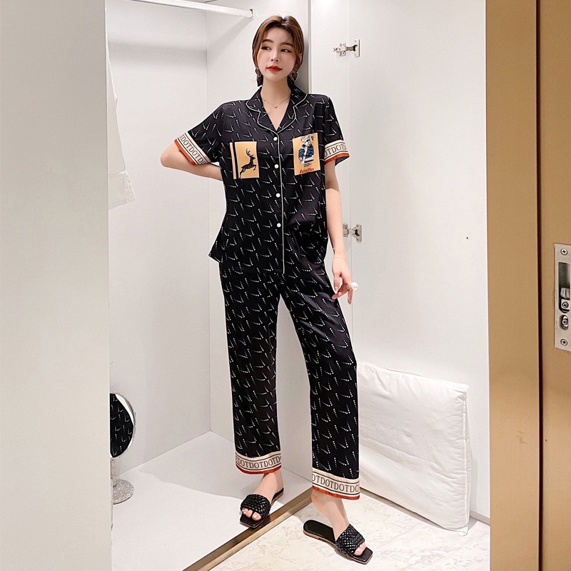 Pijama lụa quần dài cao cấp nhiều mẫu size - đồ ngủ lụa cao cấp- Lullaby Homewear link số 2