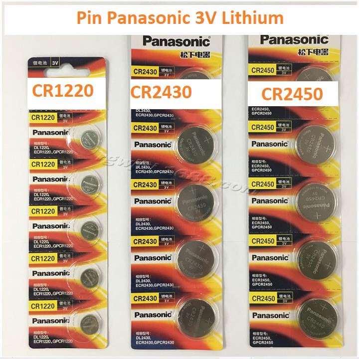 Vỉ 5 Viên Pin Panasonic CR2032 / CR2025 / CR2016 / CR1632 / CR1220 / CR1620 / CR1616 / CR2430 /CR2450 Made in Indonesia