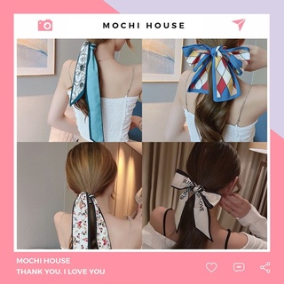 Turban/khăn/cột Tóc Nữ Vải Lụa Satin Đa Năng Họa Tiết Vintage Phong Cách Hàn Quốc Dịu Dàng Nữ Tính