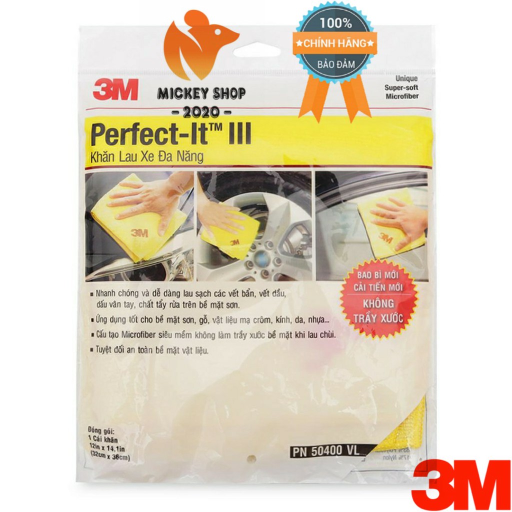 [ MUA NHIỀU] Khăn 3M Lau Xe Đa Năng Cao Cấp - Perfect-It Super Soft Microfiber (Hàng Chính Hãng)