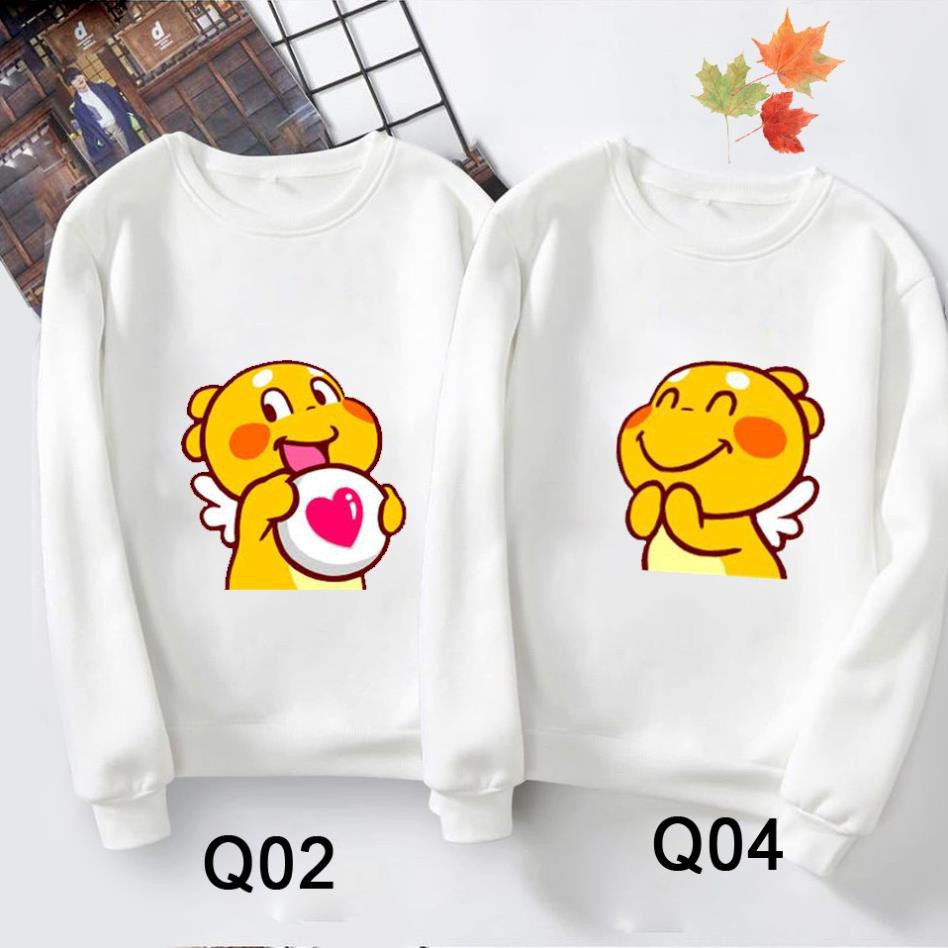 (SALE 50%) Áo nỉ đôi sweater nam nữ, áo cặp cute - ÁO ĐÔI THU ĐÔNG QOOBEE LOẠI 1 CỰC CHẤT