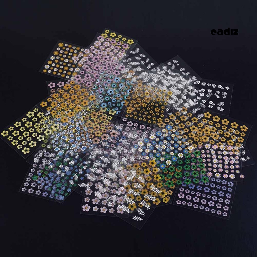 Bộ 30 Miếng Dán Trang Trí Móng Tay Hình Hoa 3D DIY